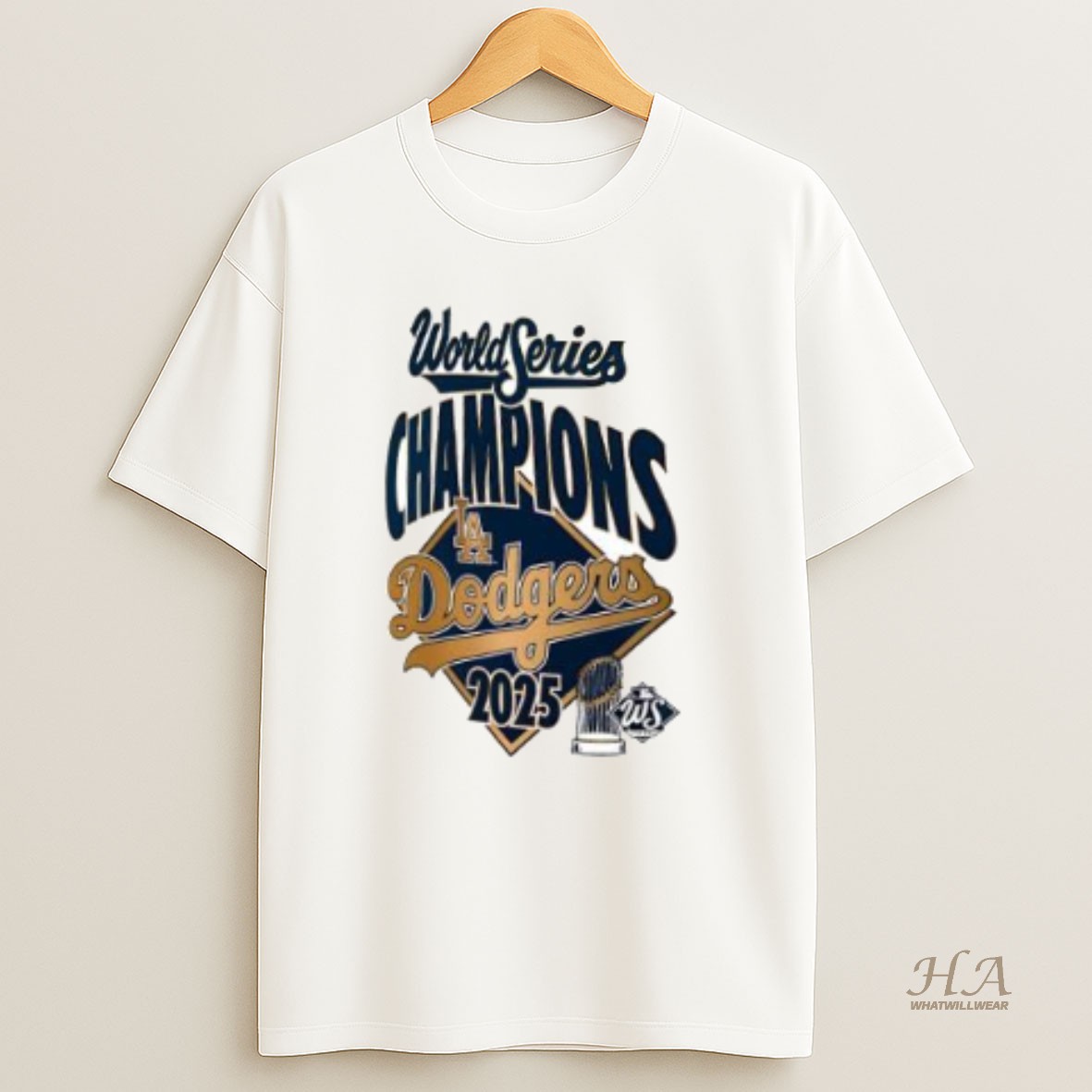 Official Mens Los Angeles Dodgers Steel 2025 World Series Champions Locker Room T Shirt