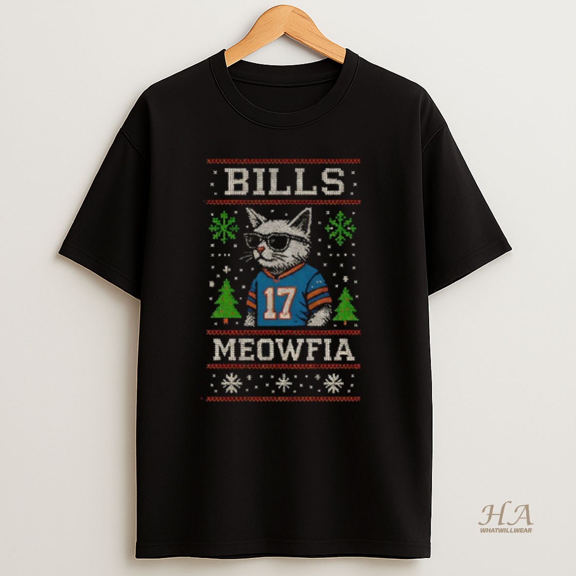 Official Meowfia Cat Josh Allen Buffalo Bills Nfl 2025 Merry Christmas T Shirt