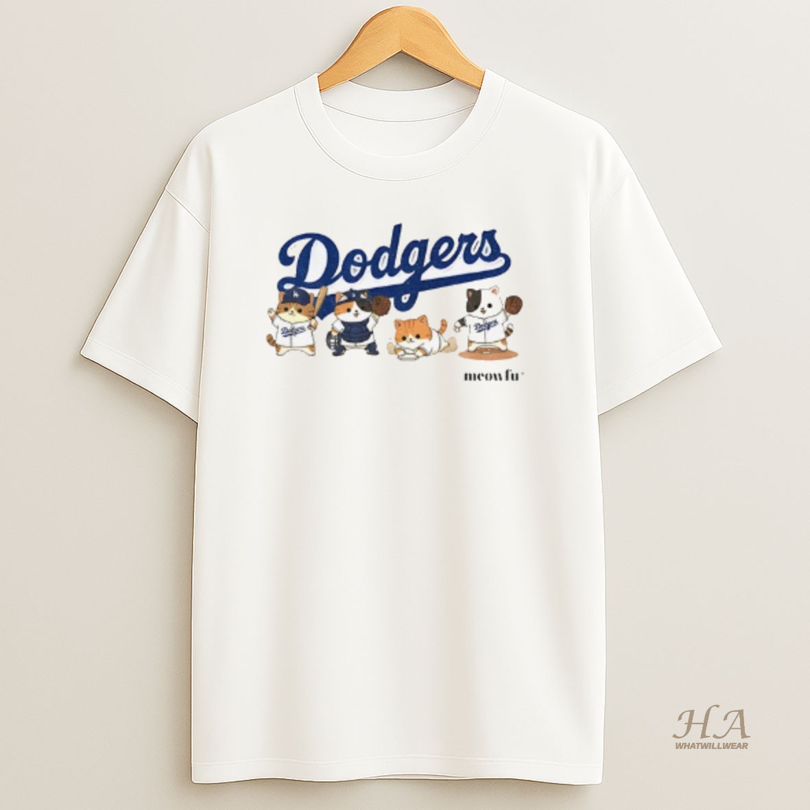 Official Meowfu Dodger Cat Los Angles Dodgers T Shirt