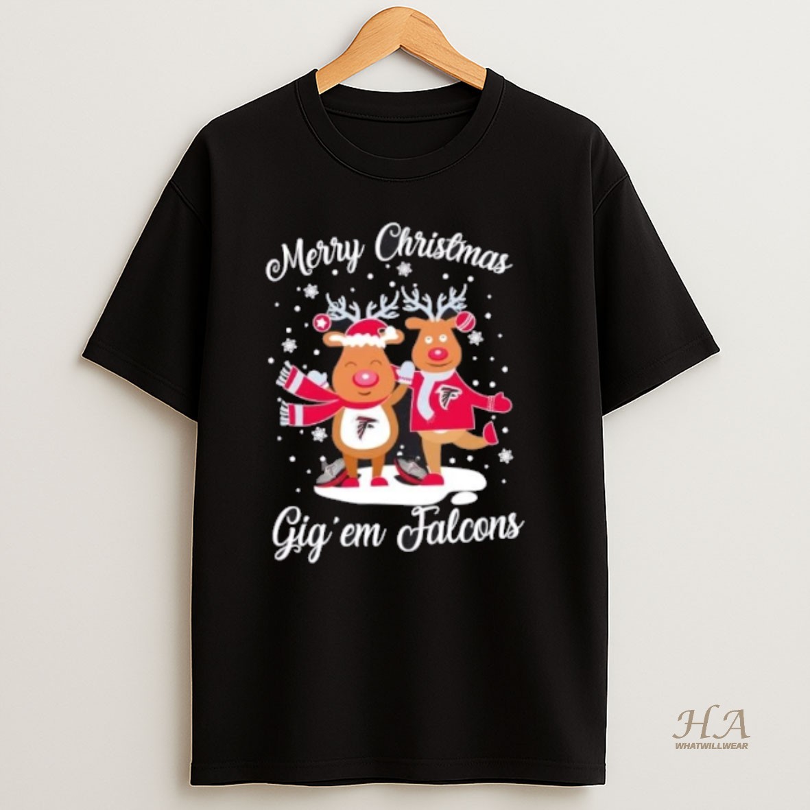 Official Merry Christmas Gig Em Atlanta Falcons Football T Shirt