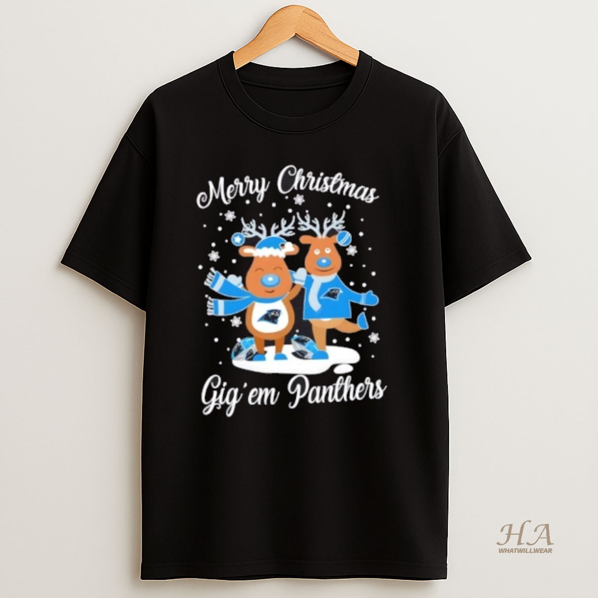 Official Merry Christmas Gig Em Carolina Panthers Football T Shirt
