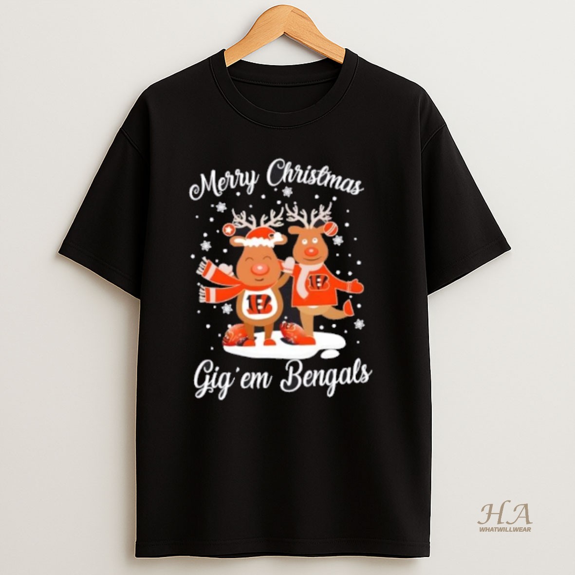 Official Merry Christmas Gig Em Cincinnati Bengals Football T Shirt