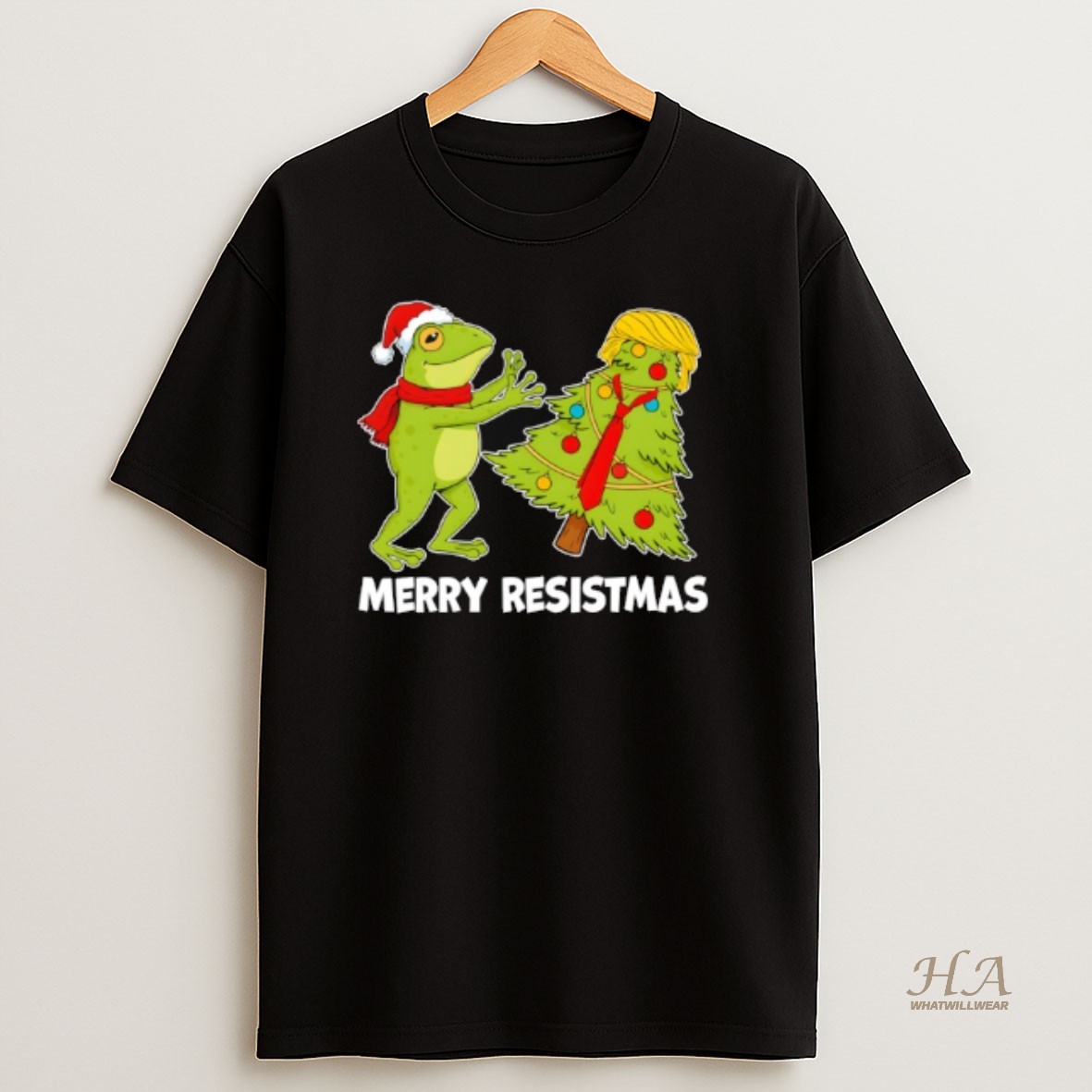 Official Merry Resistmas Frog Anti Trump T Shirt