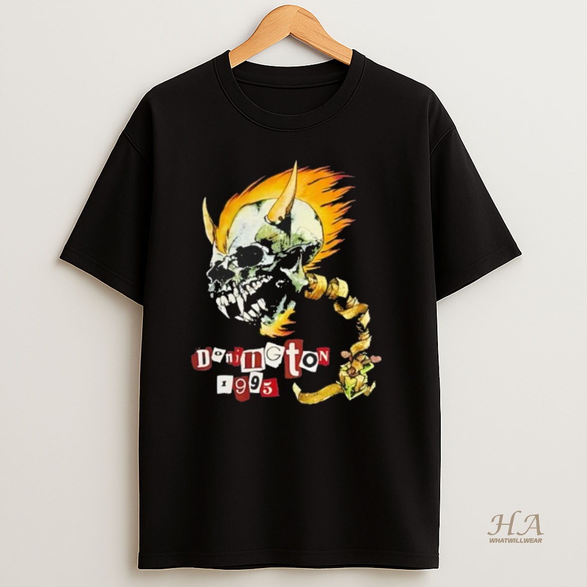 Official Metallica Castle Donington 1995 Skull Black T Shirt