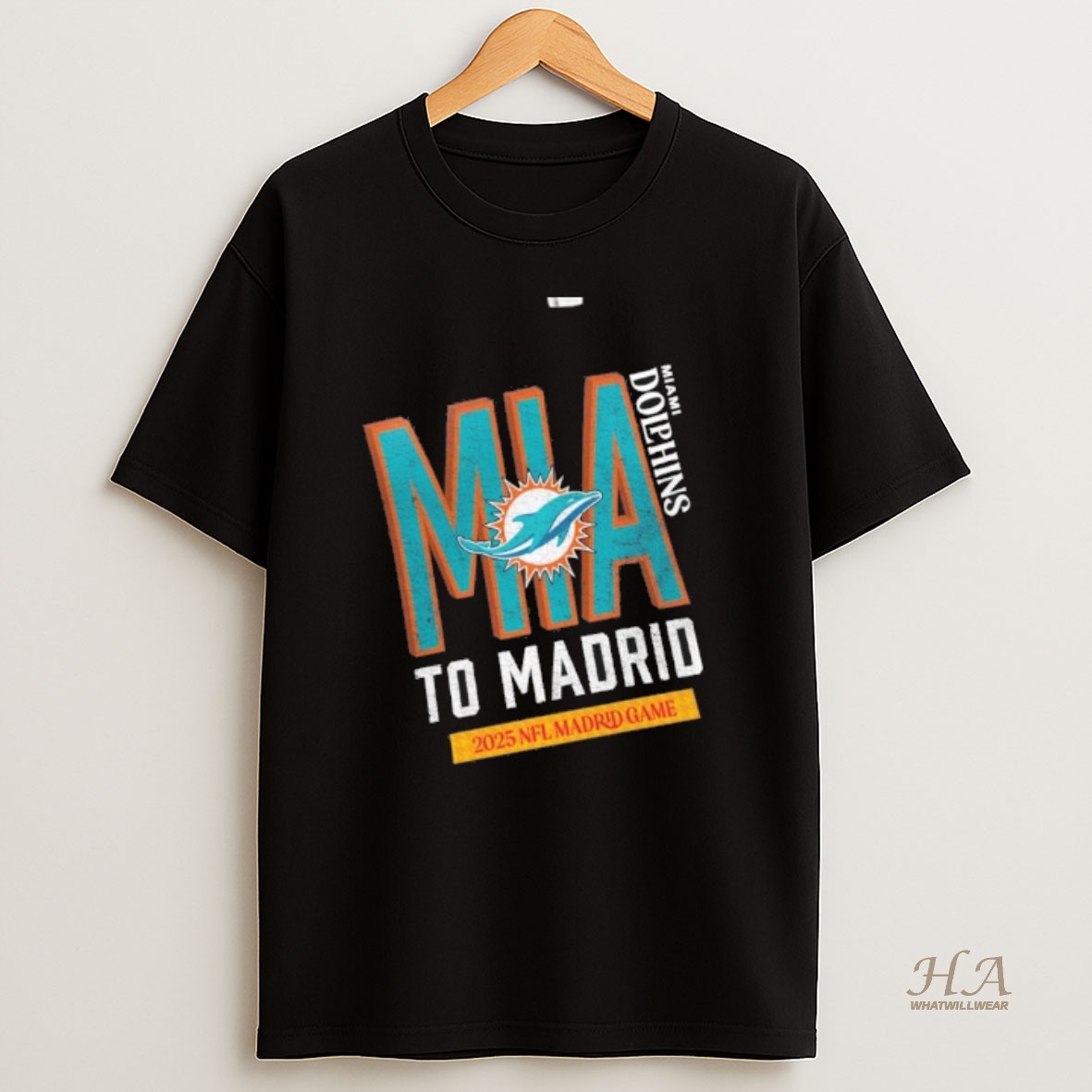 Official Miami Dolphins 2025 To Madrid We Go T Shirt