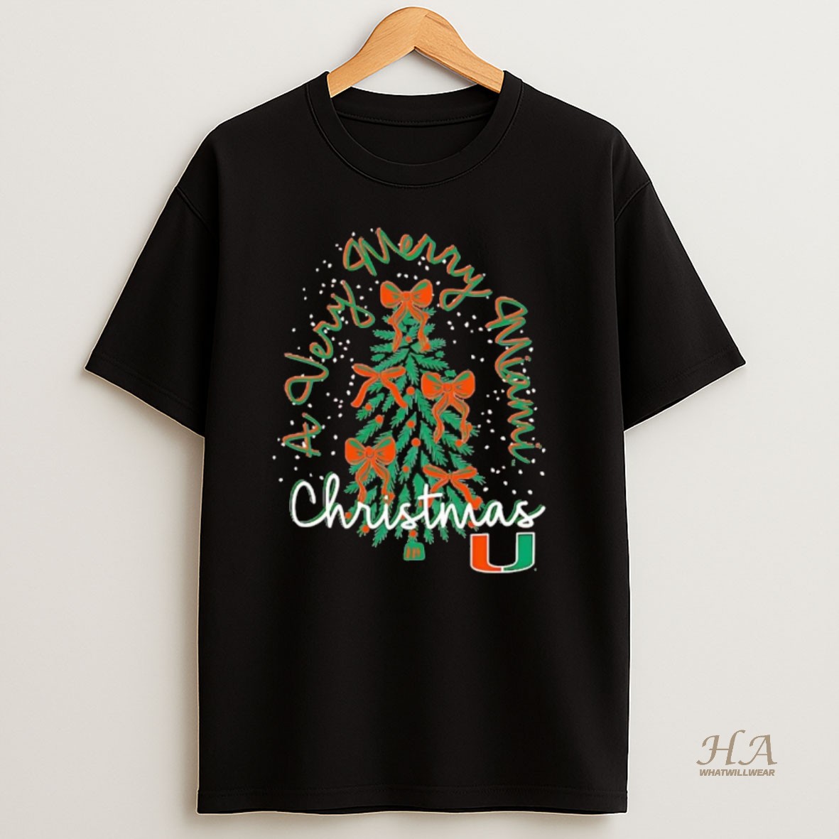 Official Miami Hurricanes A Very Merry Miami Christmas T Shirt
