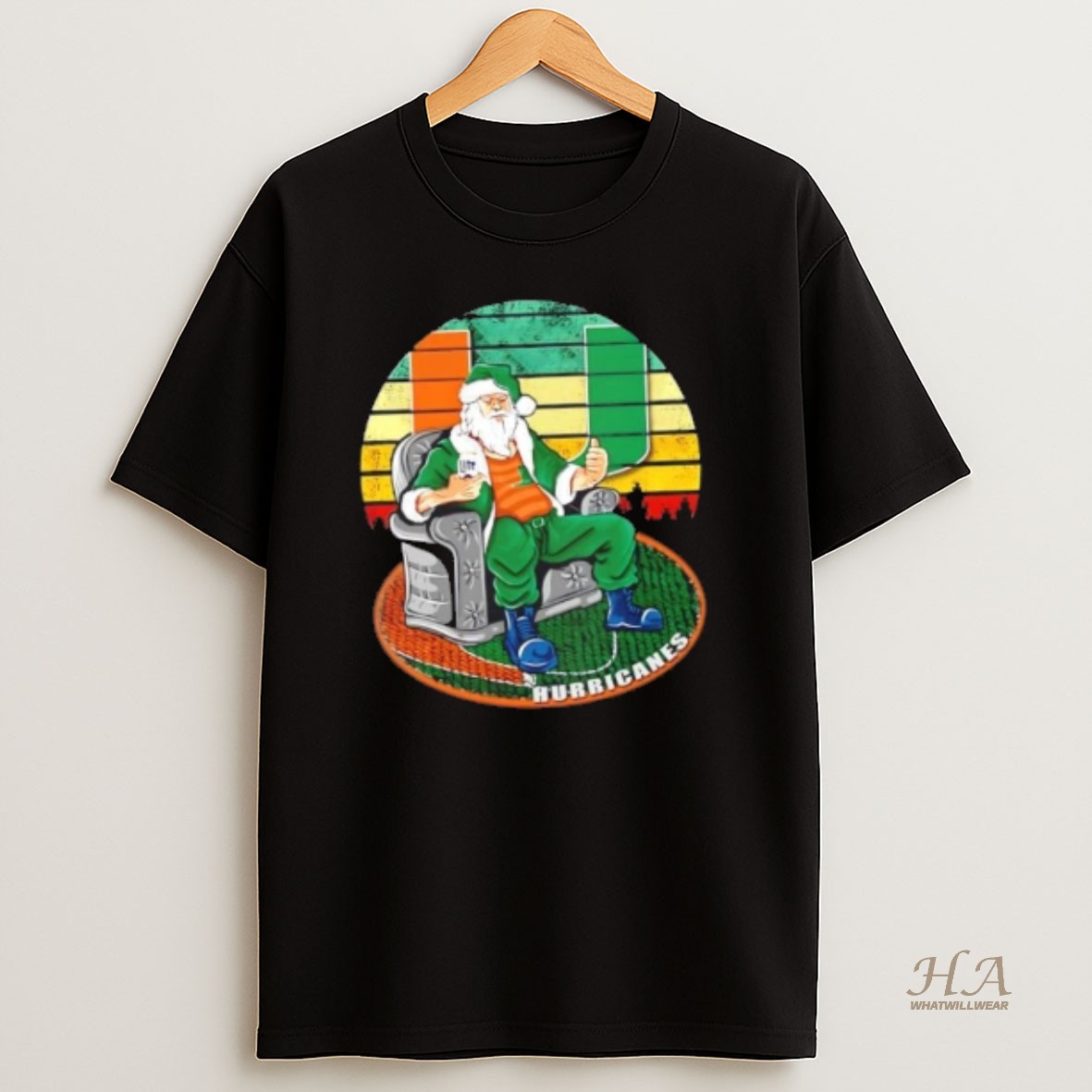 Official Miami Hurricanes X Santa Claus Christmas Vintage Shirt