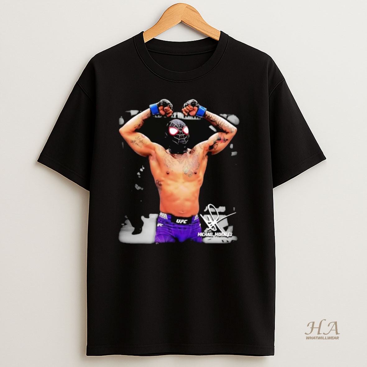 Official Michael Morales Wearing Miles Morales Spiderman Mask T Shirt