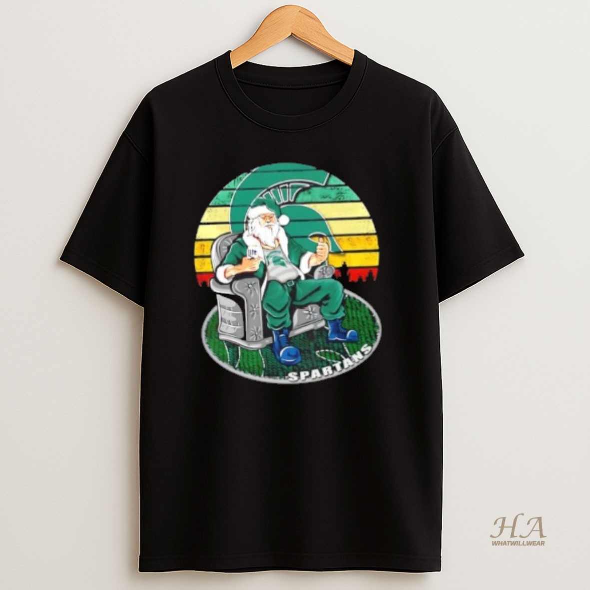 Official Michigan State Spartans X Santa Claus Christmas Vintage Shirt