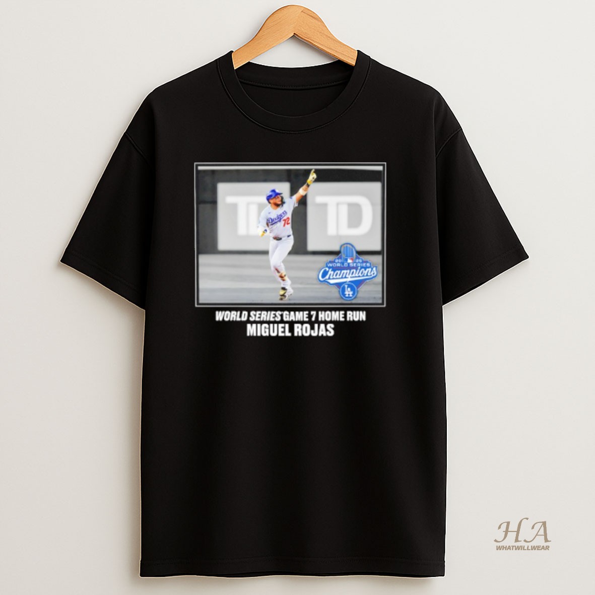 Official Miguel Rojas Los Angeles Dodgers 2025 World Series Game 7 Hone Run Moment Shirt