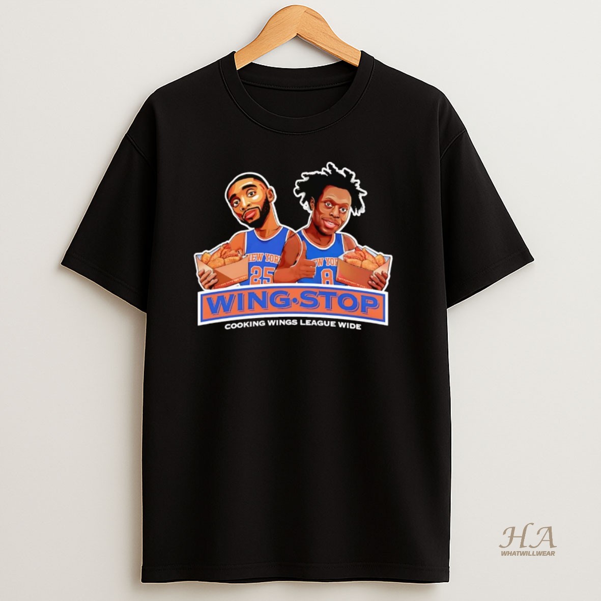 Official Mikal Bridges Og Anunoby Wingstop Cooking Wings League Wide T Shirt