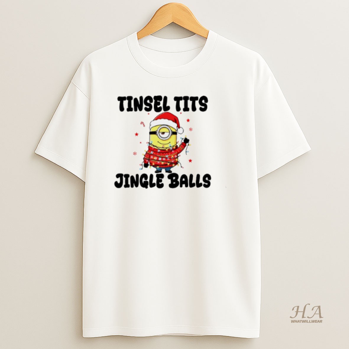 Official Minion Tinsel Tits Jingle Balls Christmas T Shirt