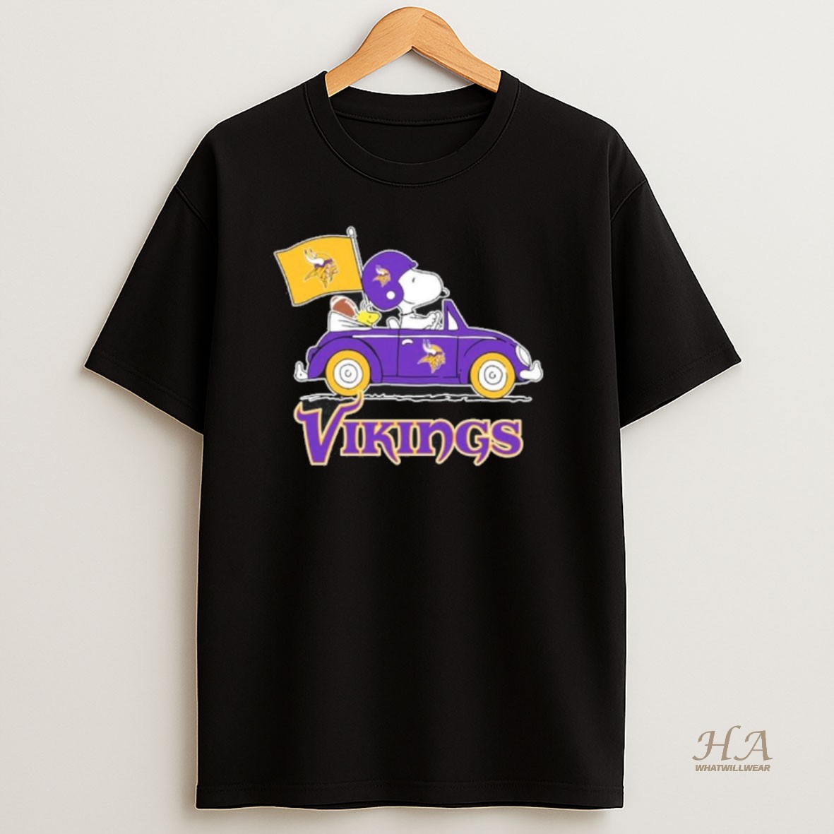 Official Minnesota Vikings Football X Snoopy Drive Car T Shirt