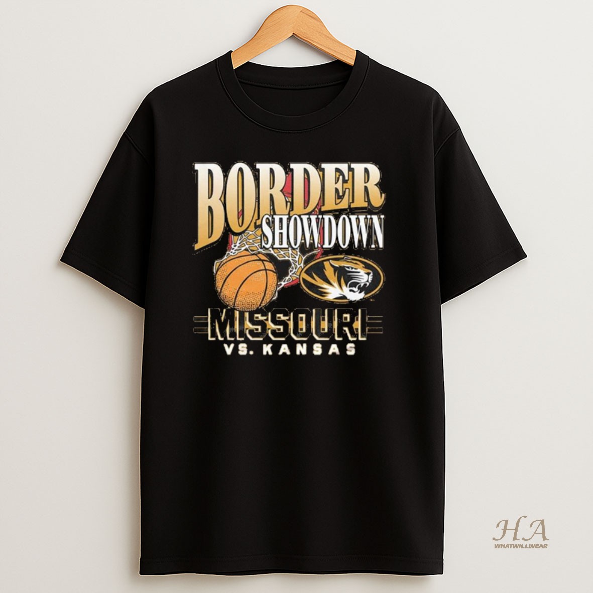 Official Missouri Tigers Basketball Border Showdown 2025 Vs Kansas T Shirt