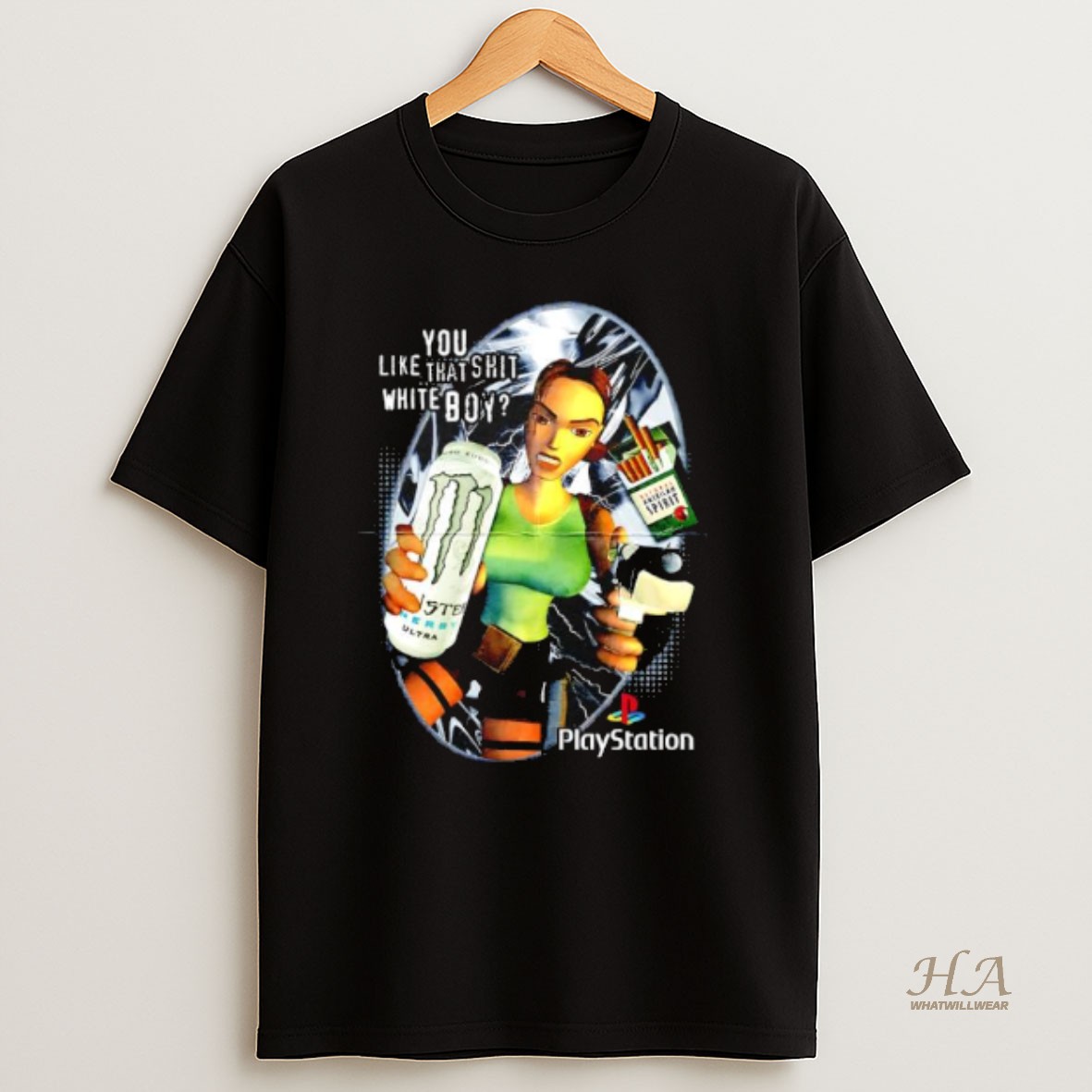 Official Monster Energy Zero Ultra American Spirit Cigarettes You Like That Shit White Boy T Shirt
