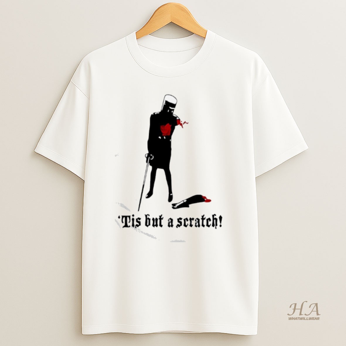 Official Monty Python Black Knight Tis But A Scratch T Shirt