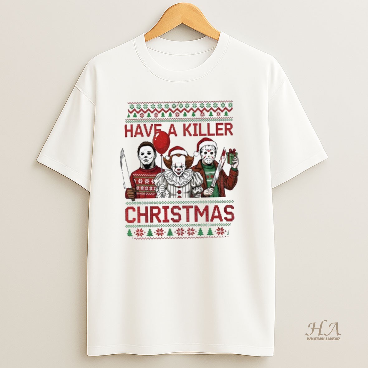 Official Movie Characters Have A Killer Christmas Ugly T Shirt