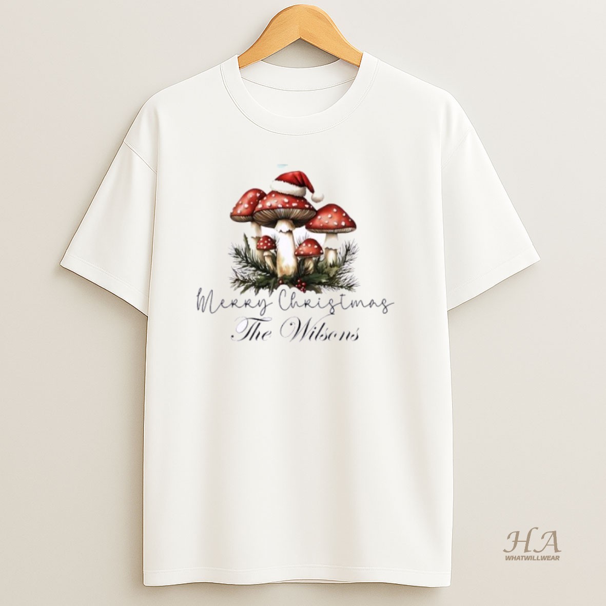 Official Mushroom Xmas Babys First Christmas Personalized Ornaments White T Shirt