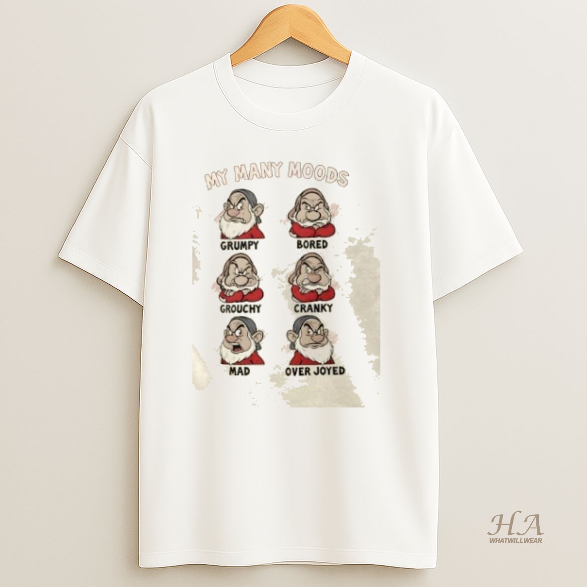 Official My Many Moods Grumpy Mood Chart T Shirt