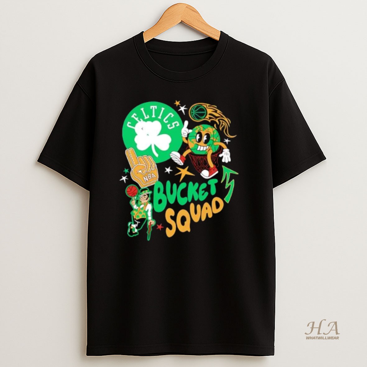 Official Nba Boston Celtics Buckie Squad Stylish T Shirt