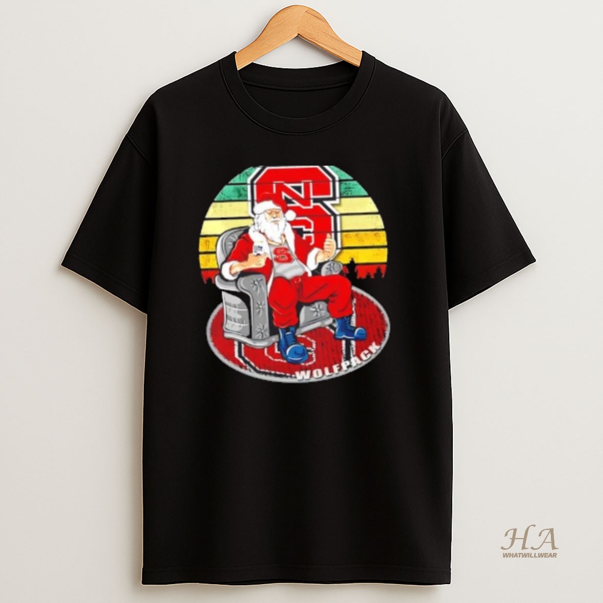 Official Nc State Wolfpack X Santa Claus Christmas Vintage Shirt