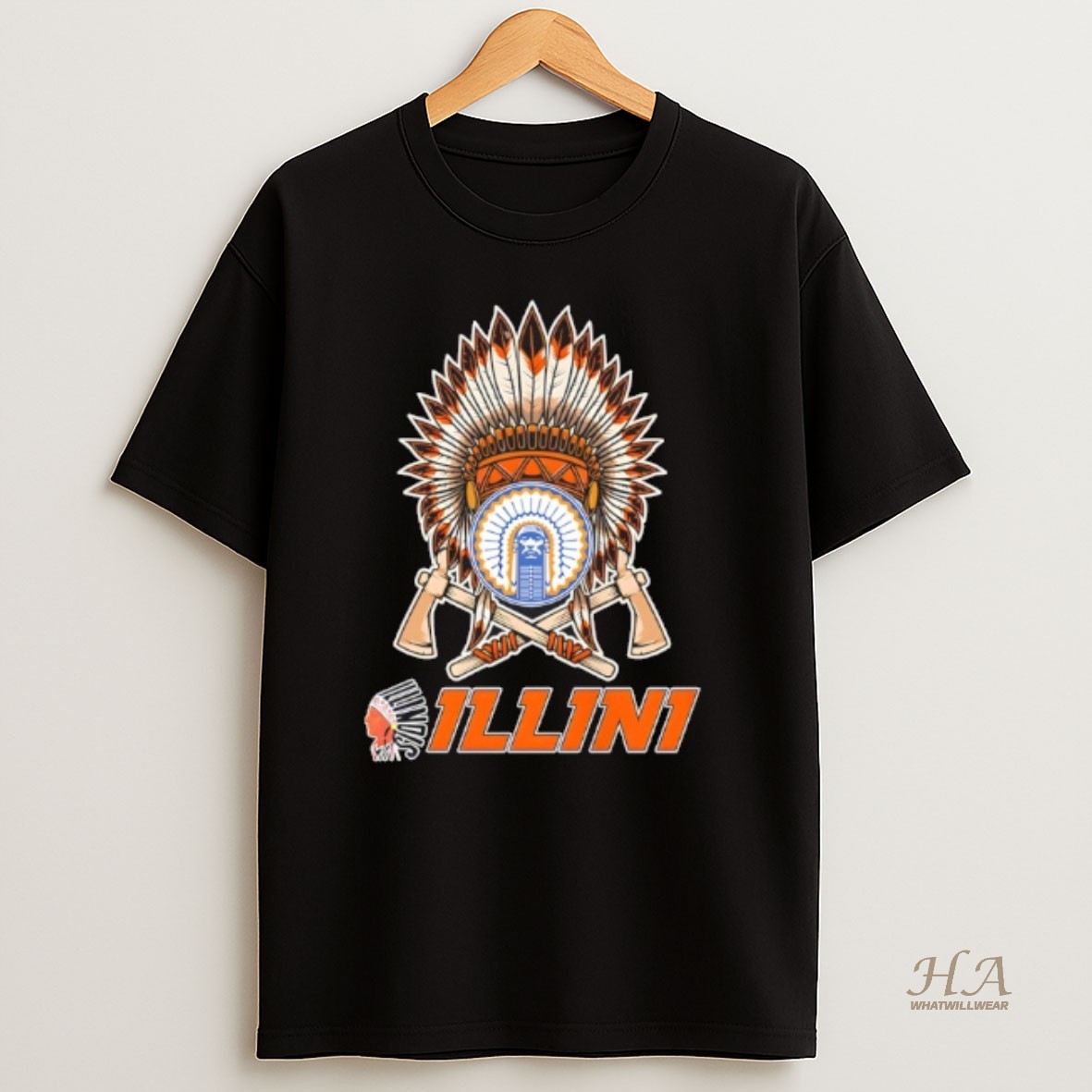 Official Native American X Illinois Fighting Illini Graphic T Shirt