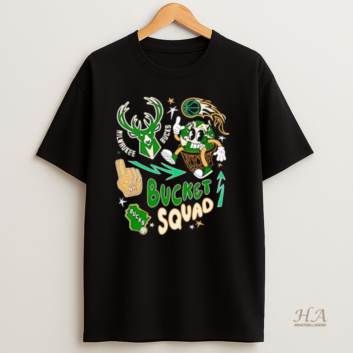 Official Nba Milwaukee Bucks Buckie Squad Stylish 2025 T Shirt
