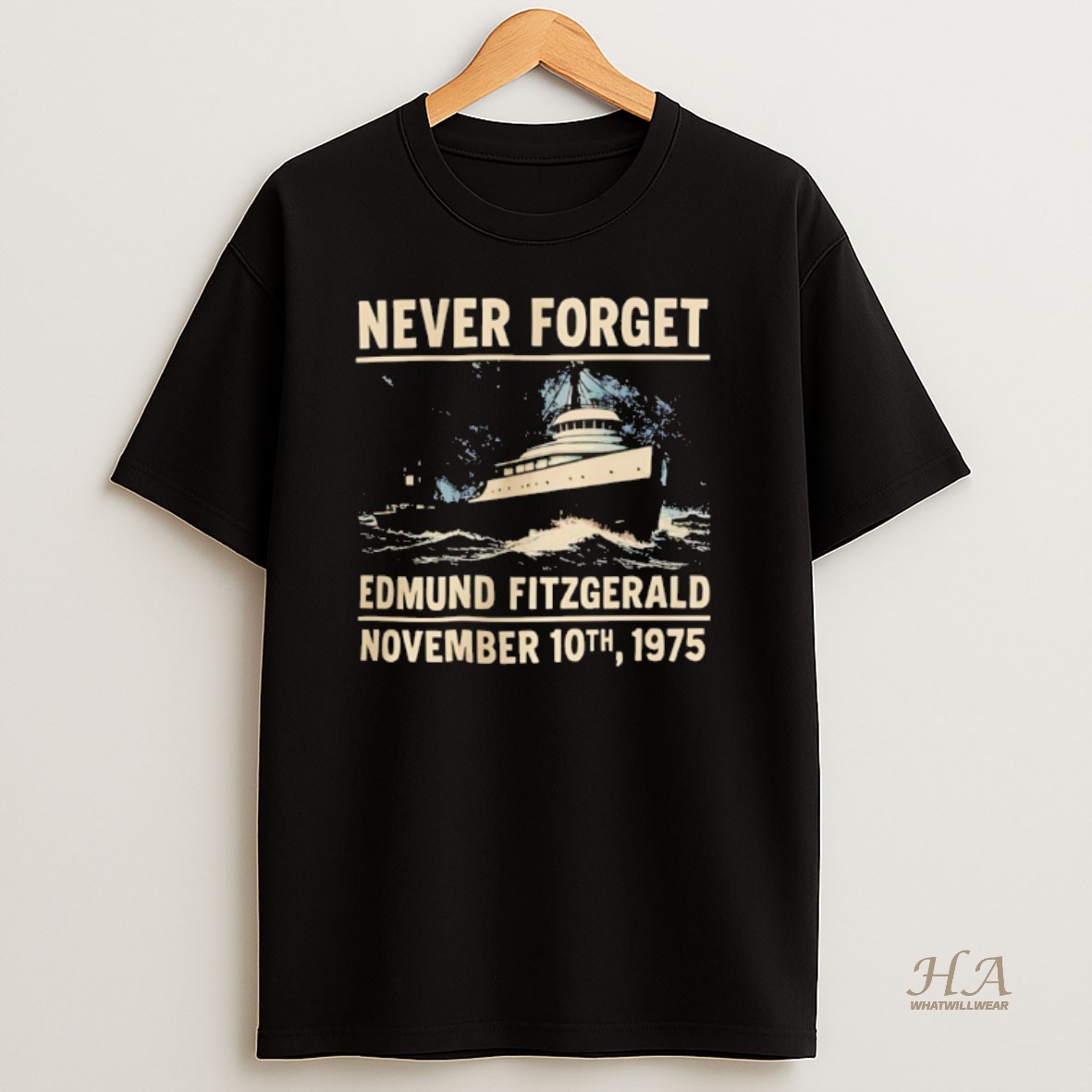 Official Never Forget Edmund Fitzgerald November 10th 1975 T Shirt