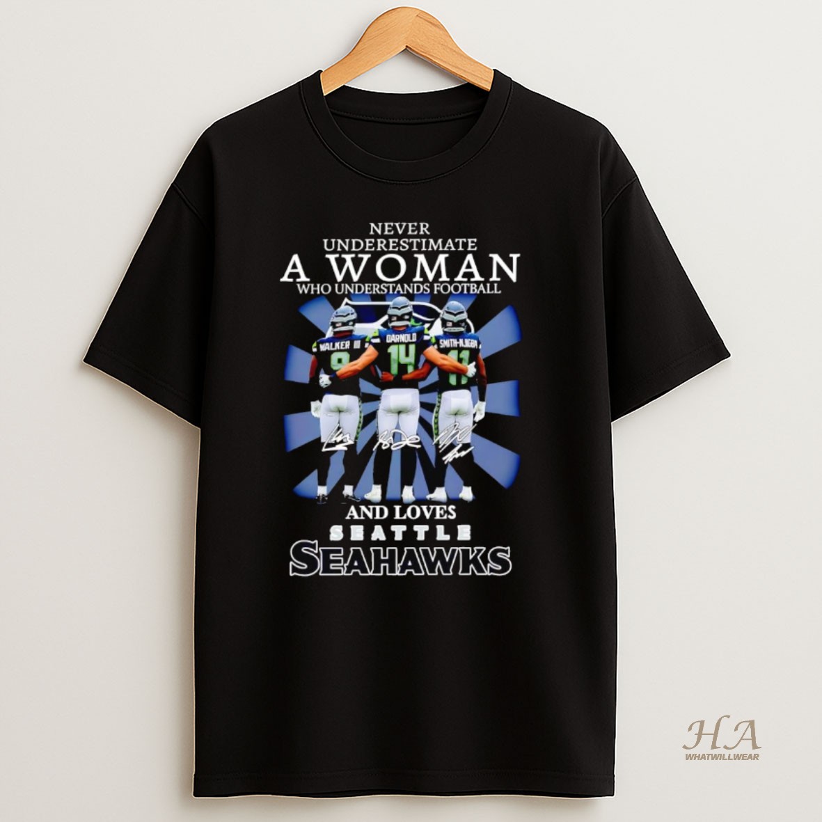 Official Never Underestimate A Woman Who Understands Football And Loves Seattle Seahawks T Shirt