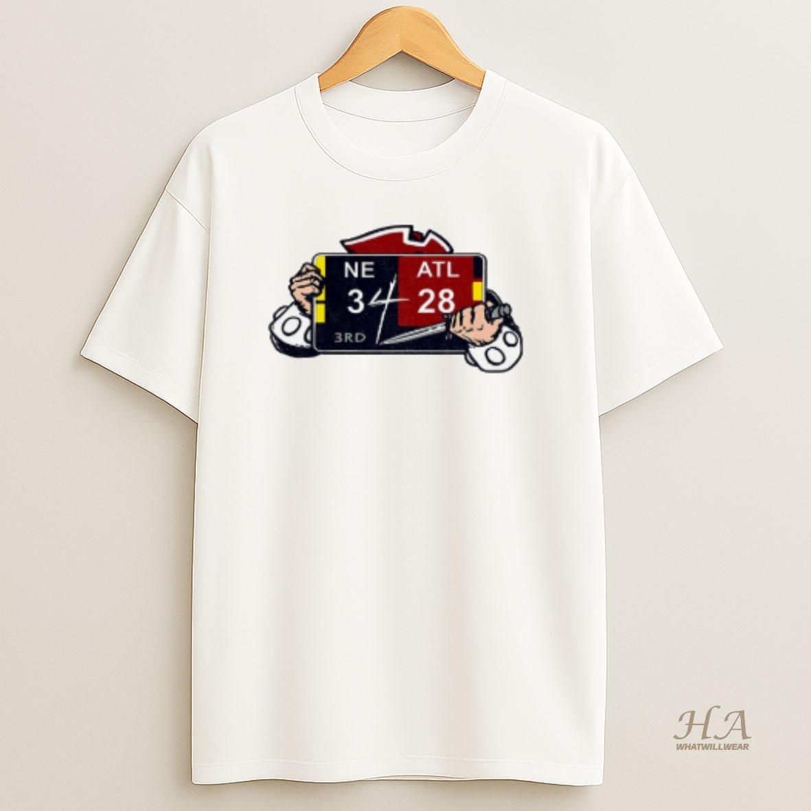 Official New England Patriots 34 Atlanta Falcons 28 Super Bowl Li 3rd Vintage T Shirt