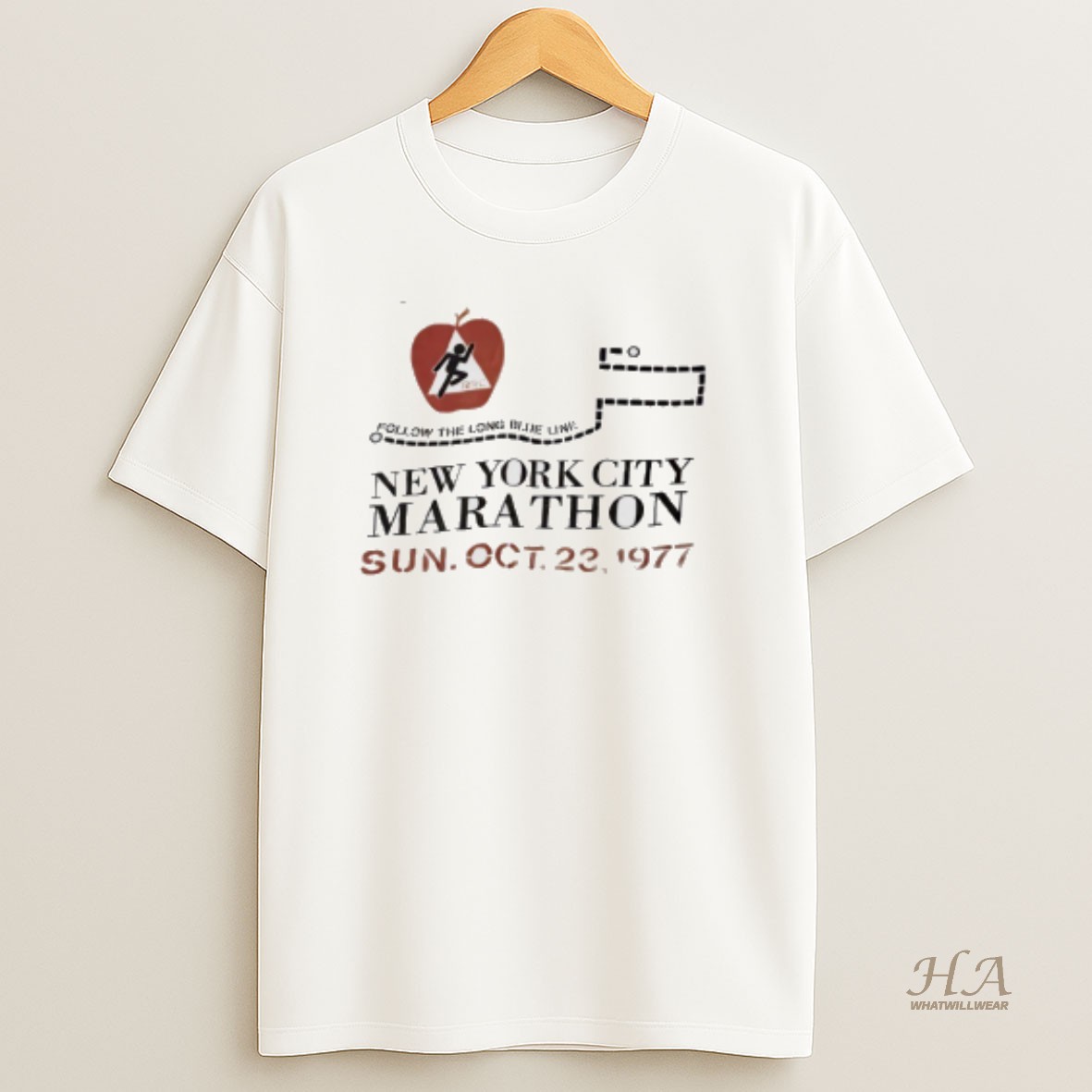 Official New York City Marathon Follow The Long Blue Line T Shirt