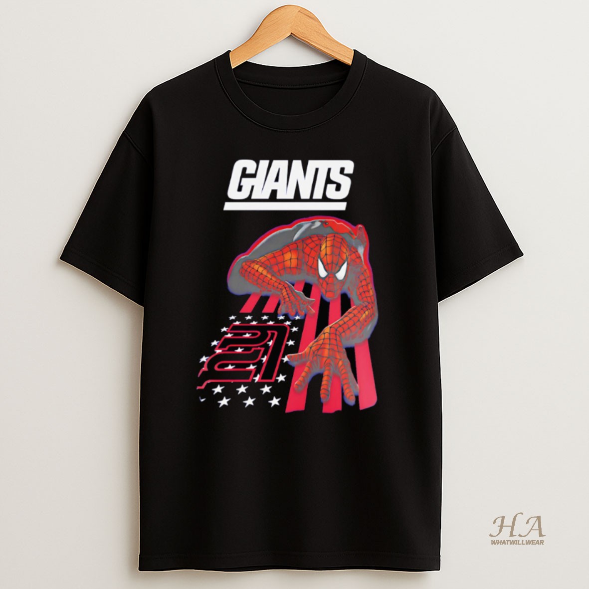Official New York Giants Spiderman America Flag Shirt