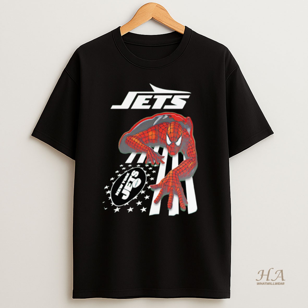 Official New York Jets Spiderman America Flag Shirt