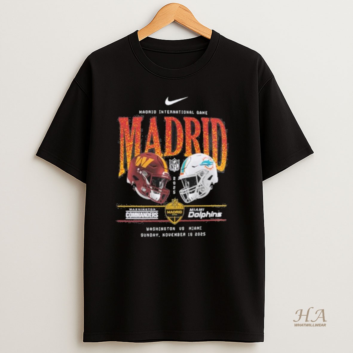 Official Nike Madrid International Game Washington Vs T Shirt