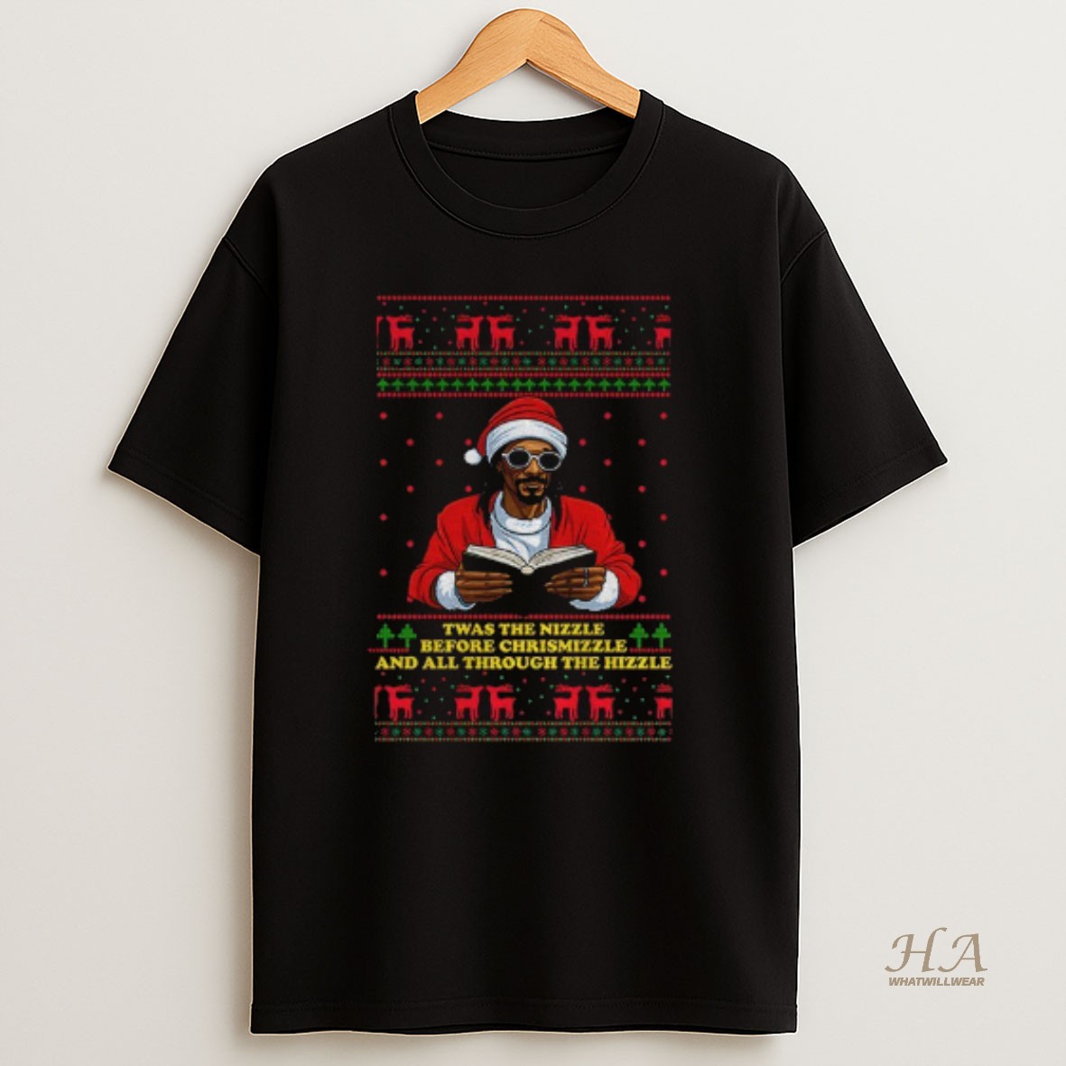 Official Nizzle Man Twas The Nizzle Before Chrismizzle And All Through The Hizzle Christmas T Shirt