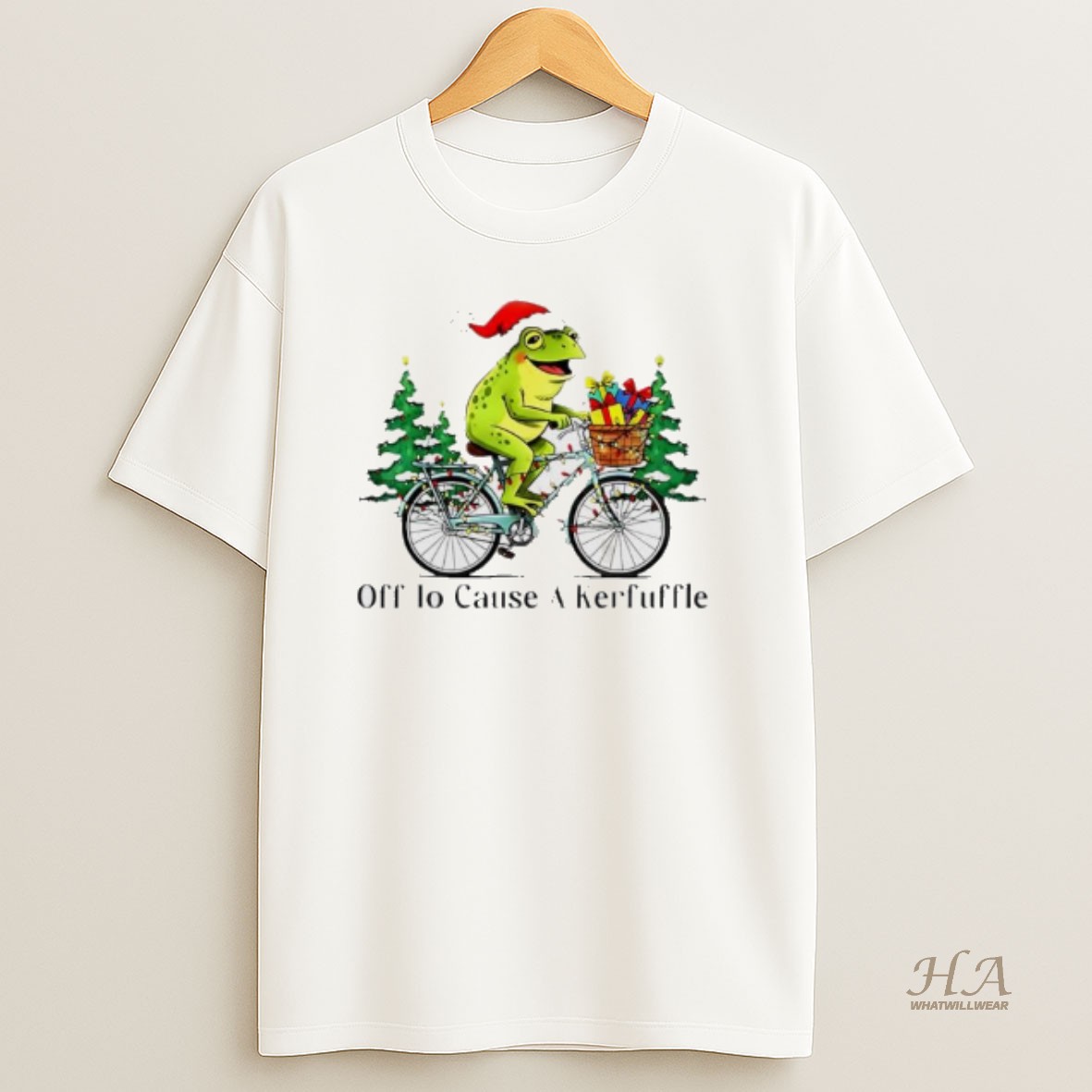 Official Off To Cause A Kerfuffle Frog Christmas T Shirt