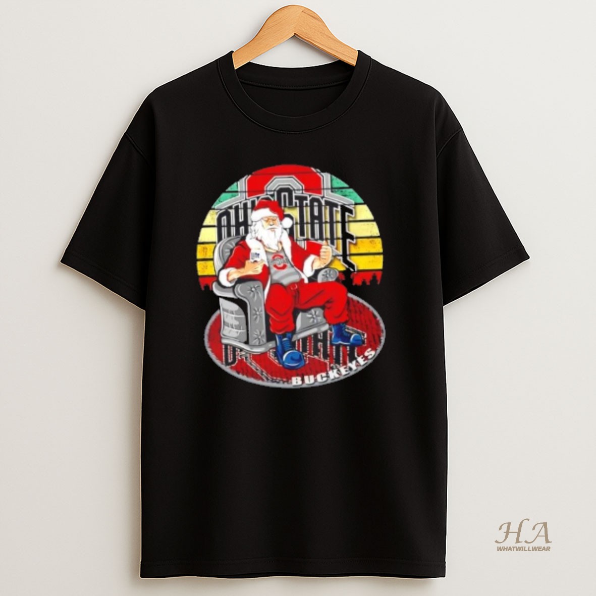 Official Ohio State Buckeyes X Santa Claus Christmas Vintage Shirt
