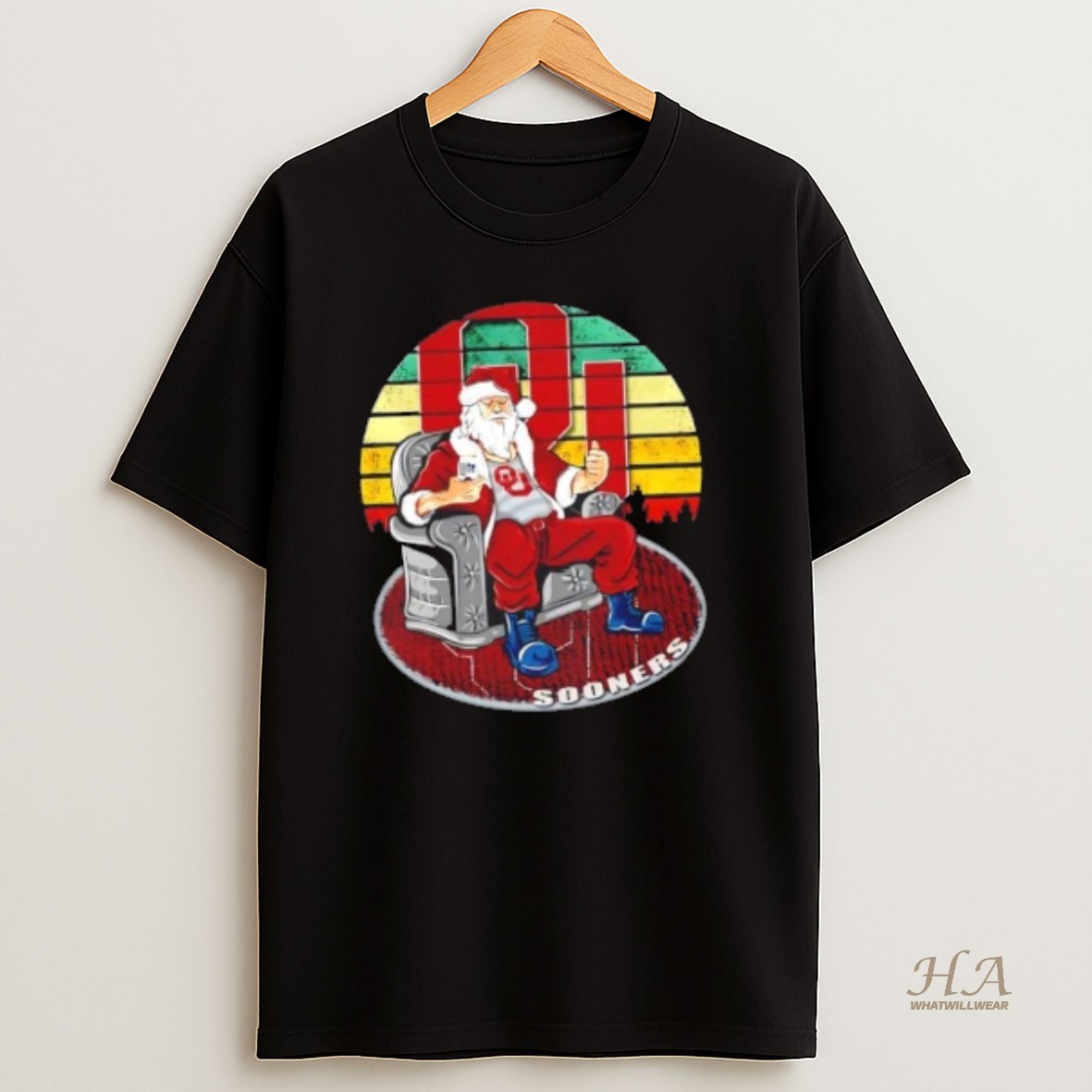 Official Oklahoma Sooners X Santa Claus Christmas Vintage Shirt