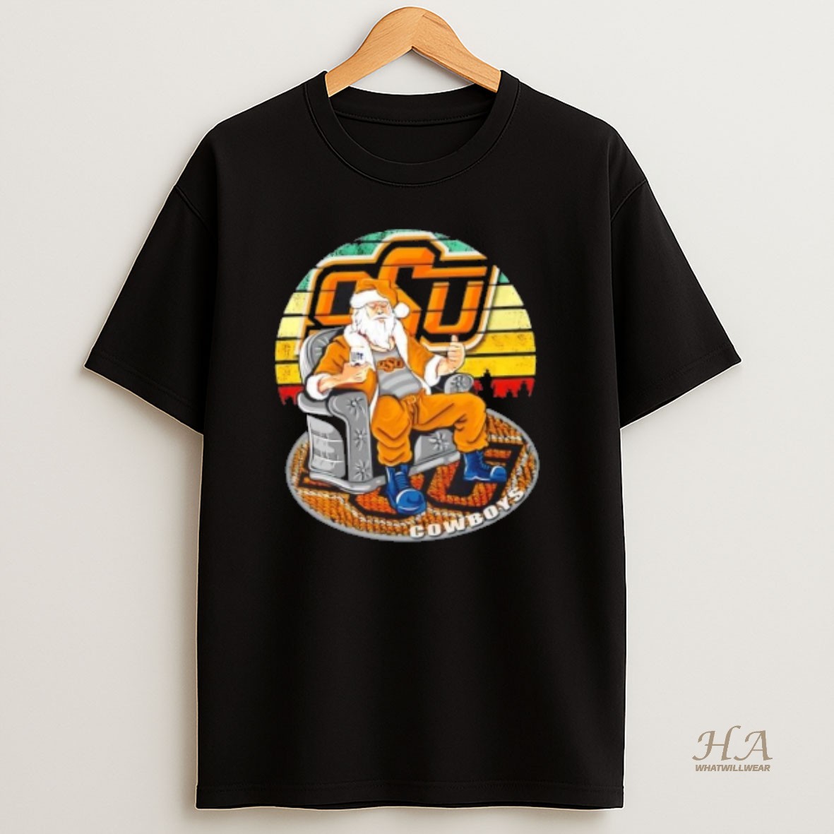Official Oklahoma State Cowboys X Santa Claus Christmas Vintage Shirt