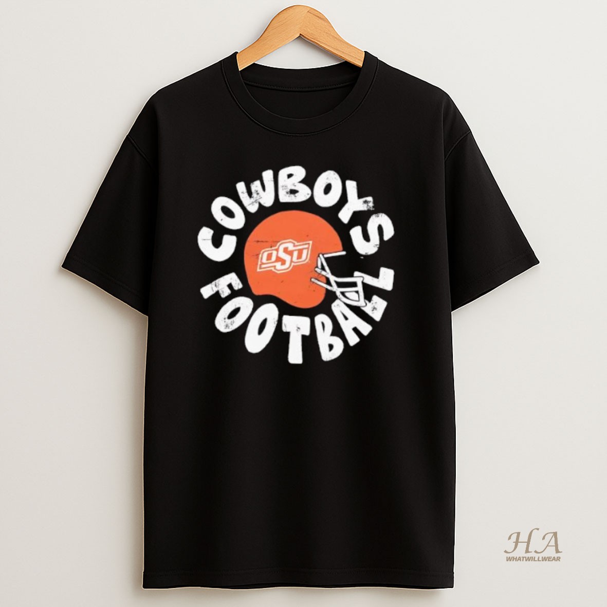 Official Oklahoma State University Cowboys Football Helmet Retro T Shirt