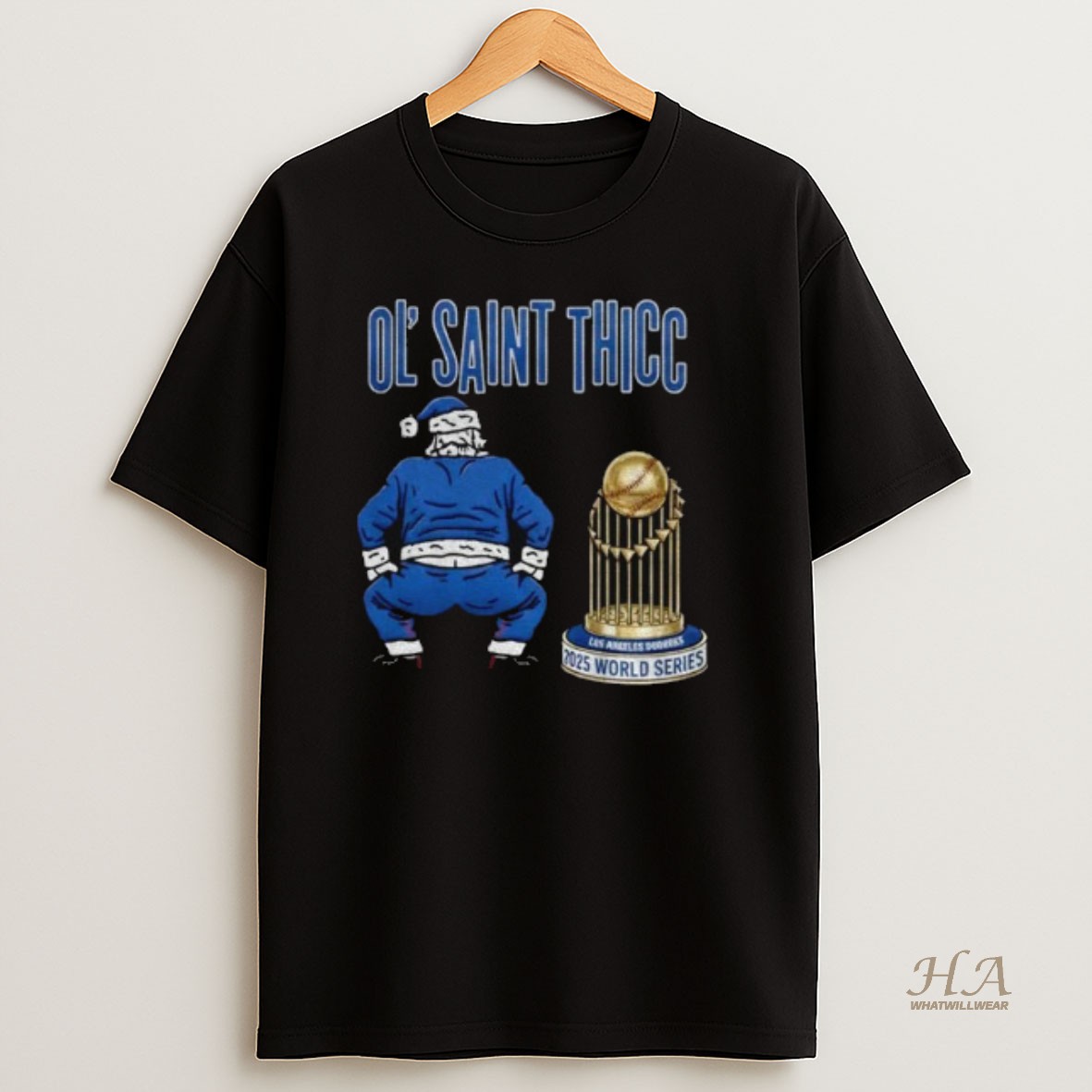 Official Ol Saint Thicc Santa Los Angeles Dodgers World Series Champions T Shirt