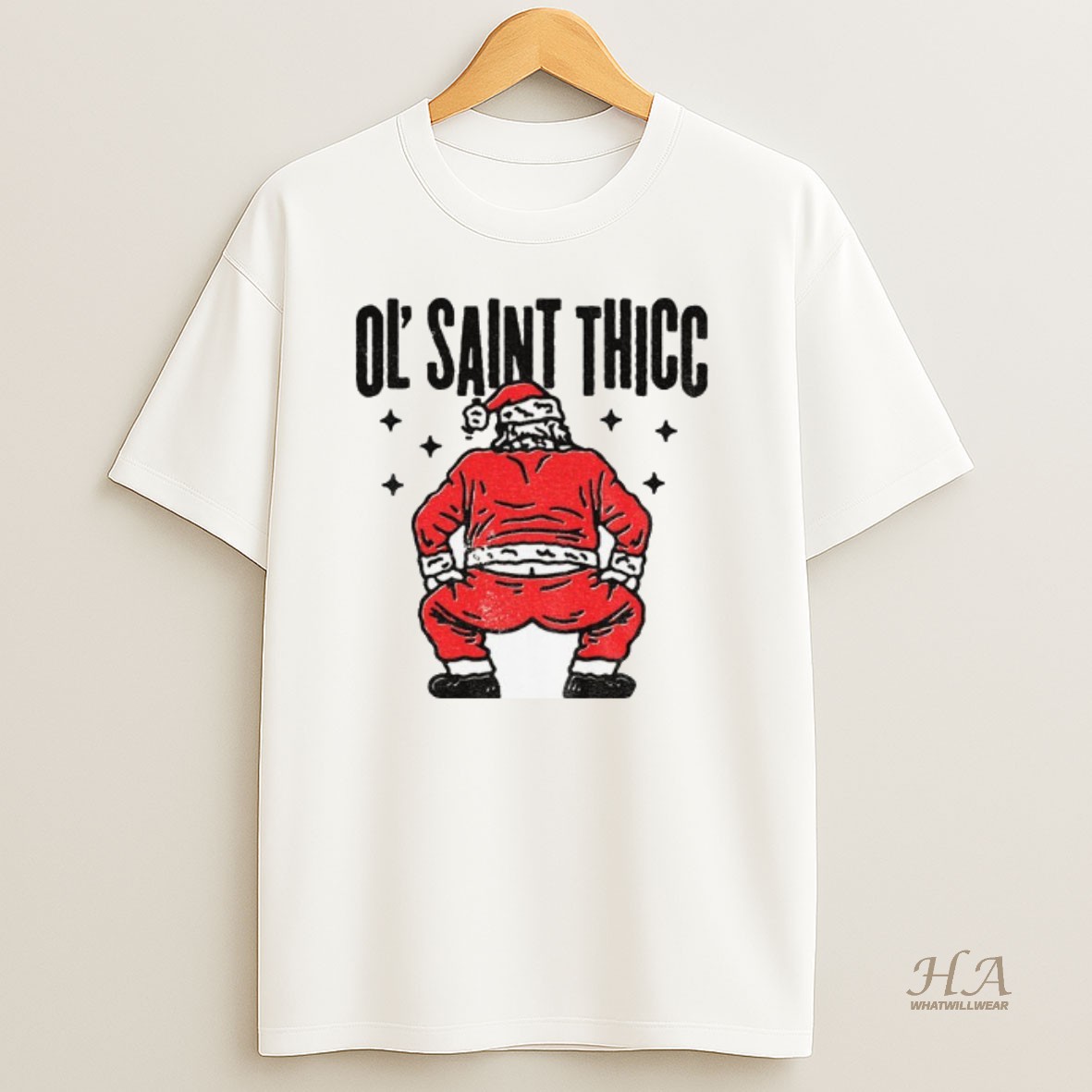 Official Ol Saint Thicc Slutty Twerkin Santa Claus Funny Christmas T Shirt