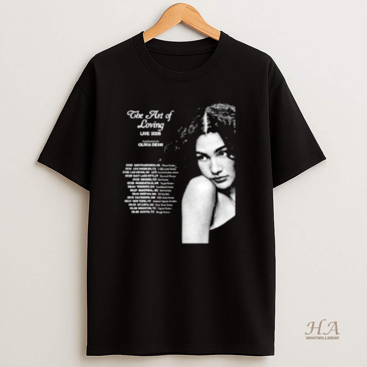 Official Olivia Dean The Art Of Loving Tour 2026 T Shirt