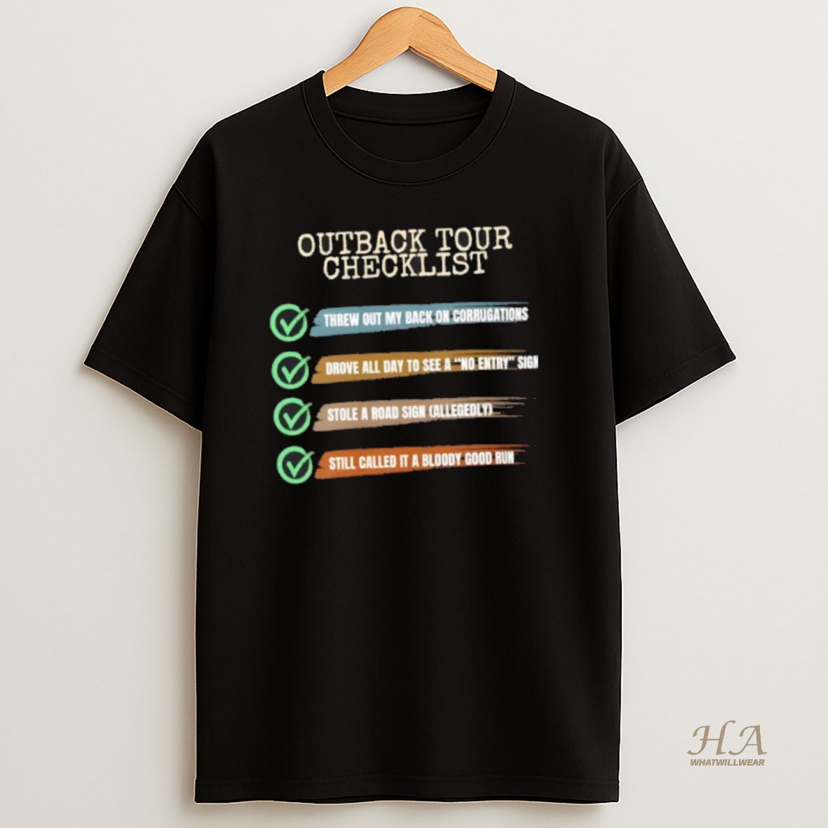 Official Outback Tour Checklist T Shirt