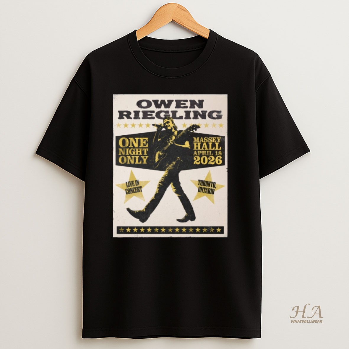 Official Owen Riegling Massey Hall Toronto On April 18 2026 Concert T Shirt