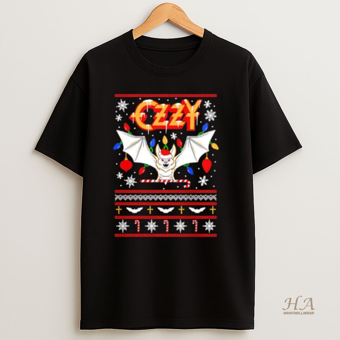 Official Ozzy Holiday Bat Christmas T Shirt