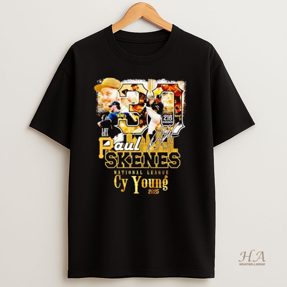 Official Paul Skenes 2025 Nl Cy Young Signature T Shirt
