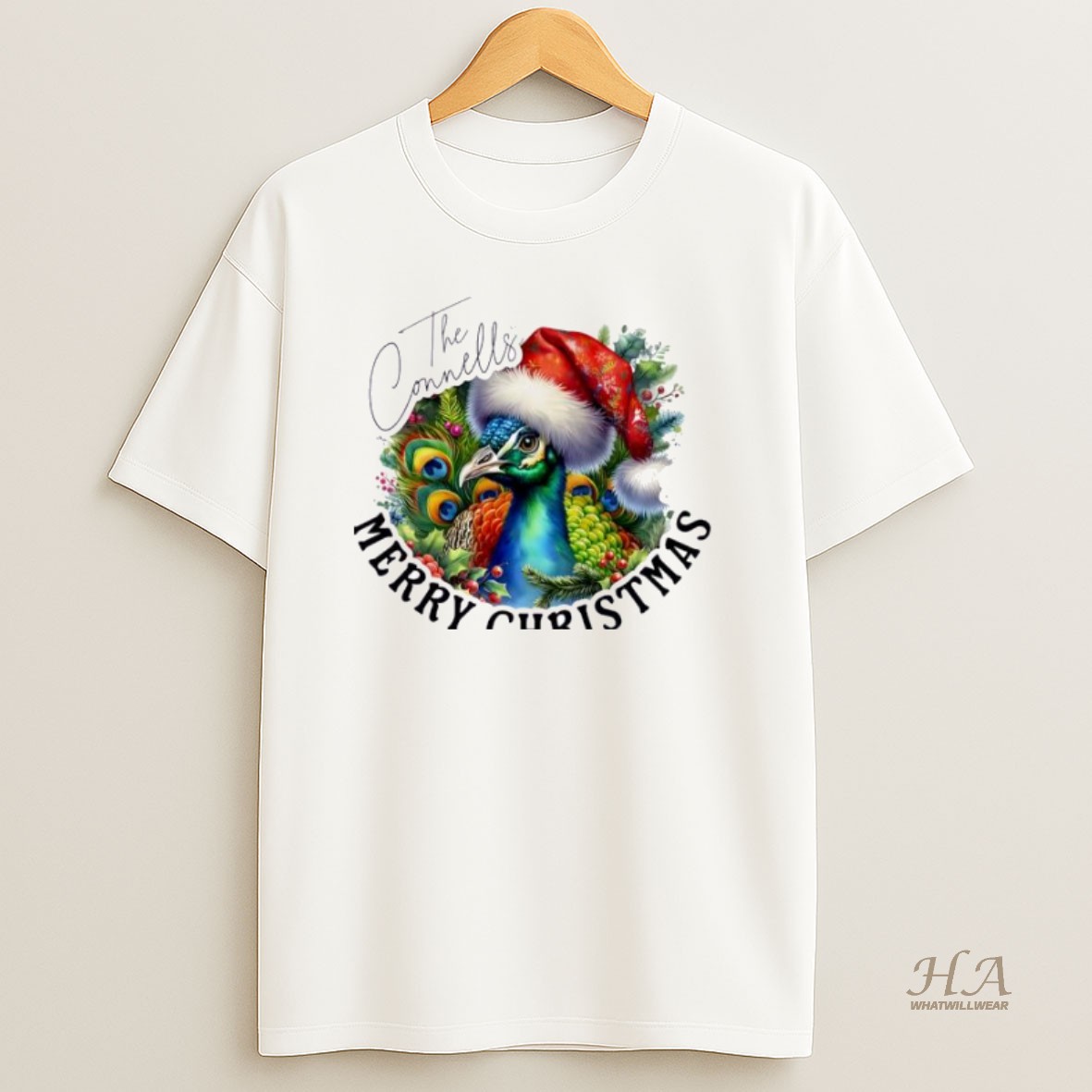 Official Peacock Baby Xmas Babys First Christmas Personalized Ornaments White T Shirt
