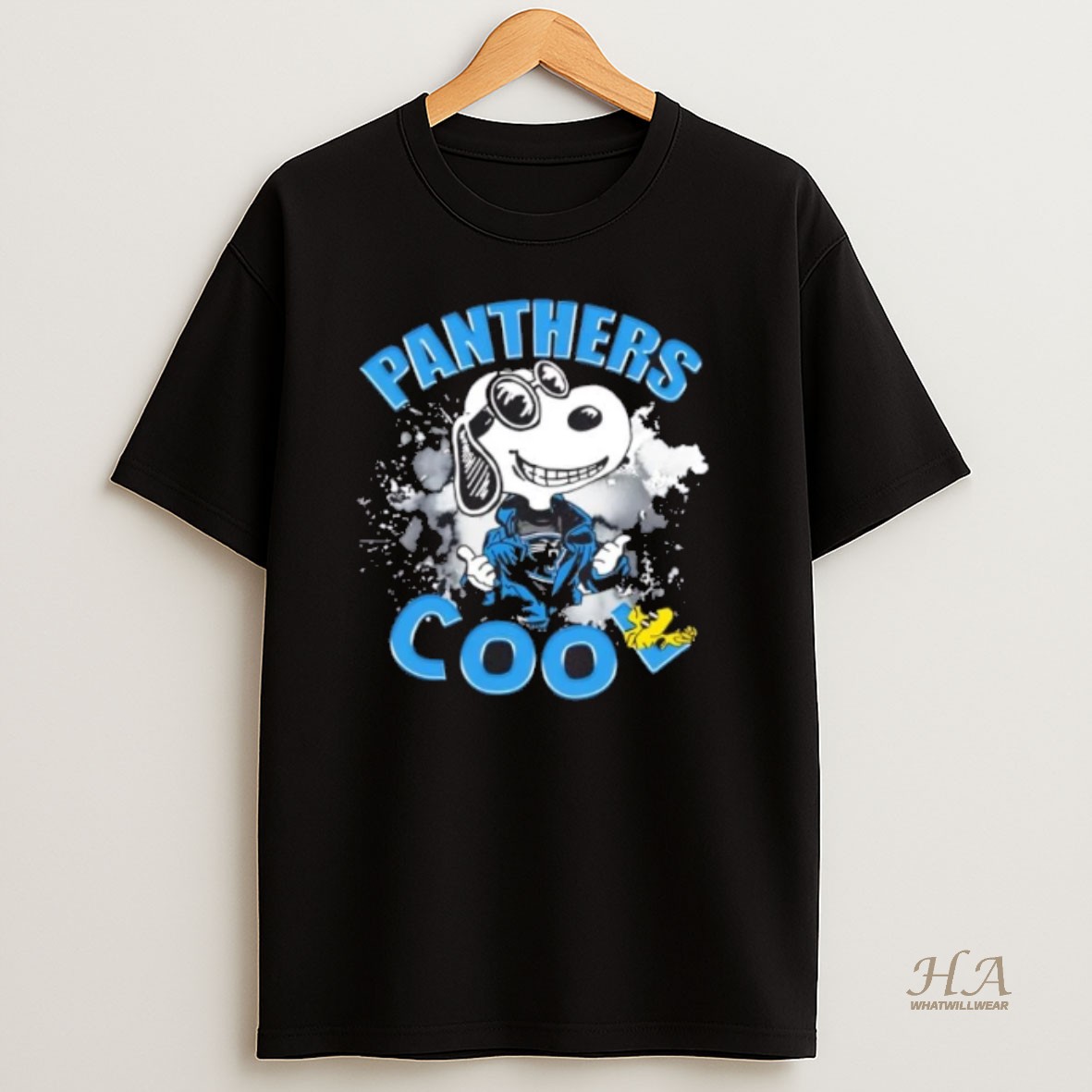 Official Peanuts Snoopy And Woodstock Carolina Panthers Cool T Shirt