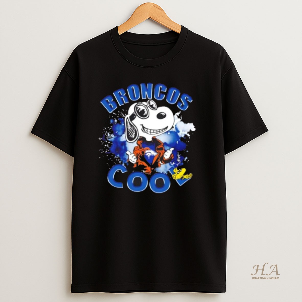 Official Peanuts Snoopy And Woodstock Denver Broncos Cool T Shirt